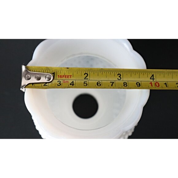 5-1/4" White Hobnail Milk Glass Hurricane Lamp Shade/Replacement Milk Glass Hurr - Picture 6 of 6